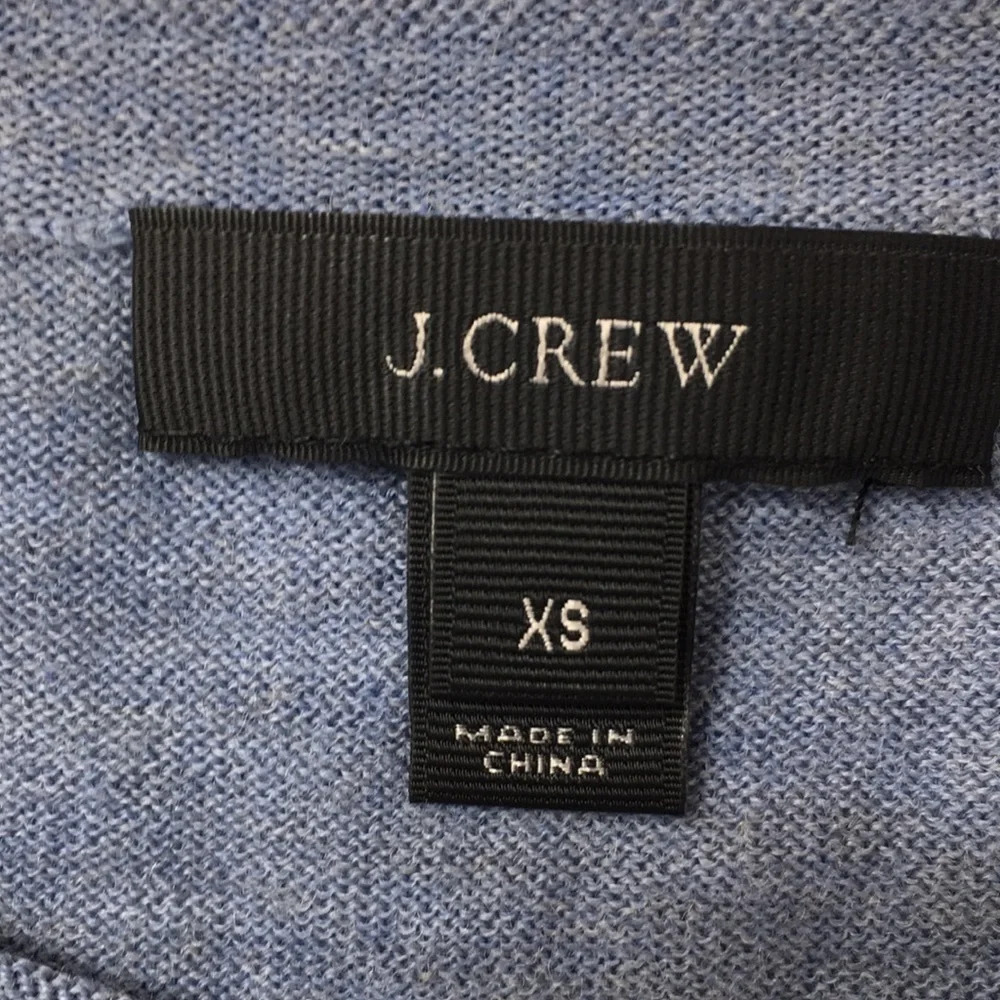 J. Crew Gray Merino Wool Shoulder Zip‎ Sweater Womens XS Pullover - Picture 6 of 11